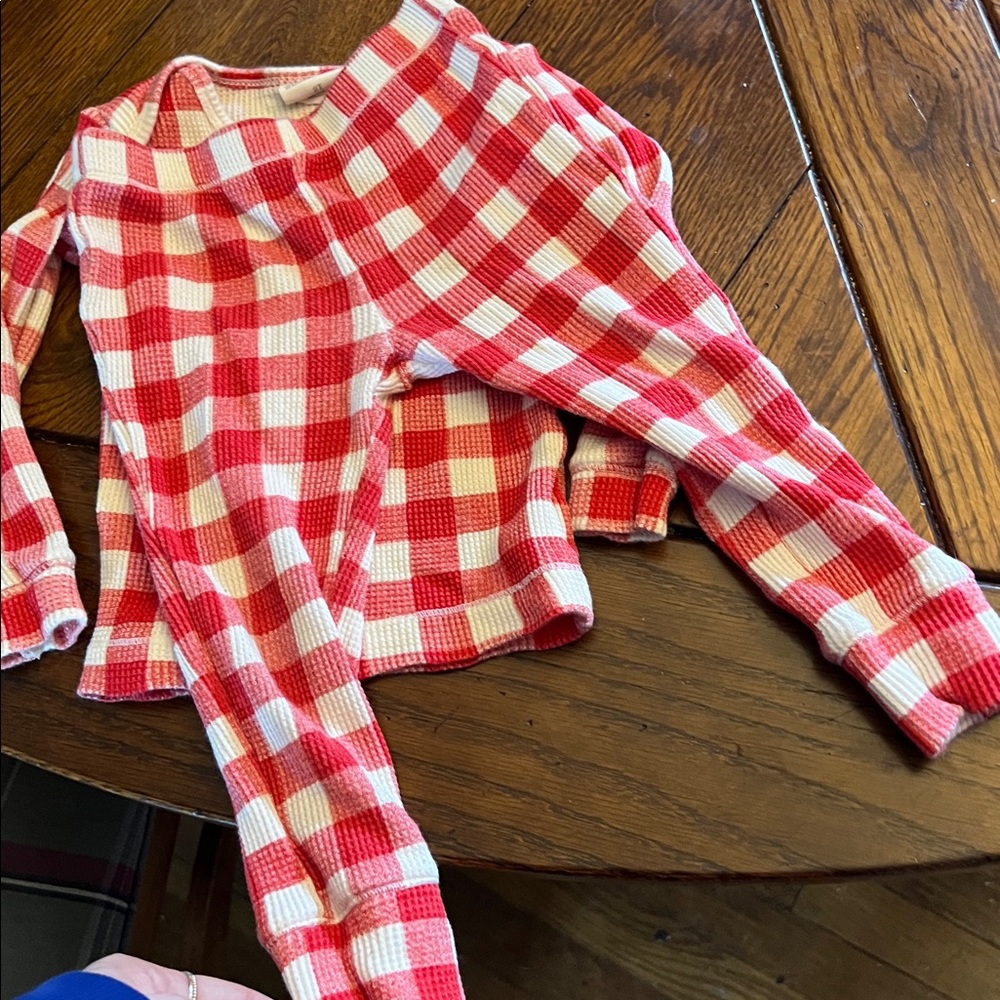Spearmint Love Organic Waffle 2-Piece Set, Red Plaid - Picture 4 of 5